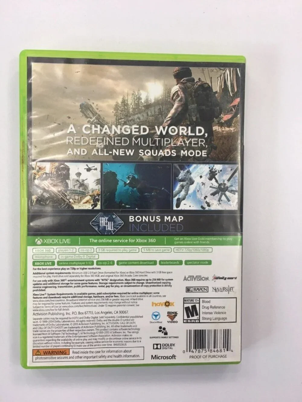 XBox 360 Call of Duty Ghosts Video Game with 2 Discs (No Manual)